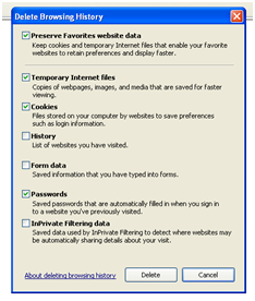 Delete Internet Explorer 8 History