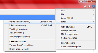 Delete Internet Explorer 9 History